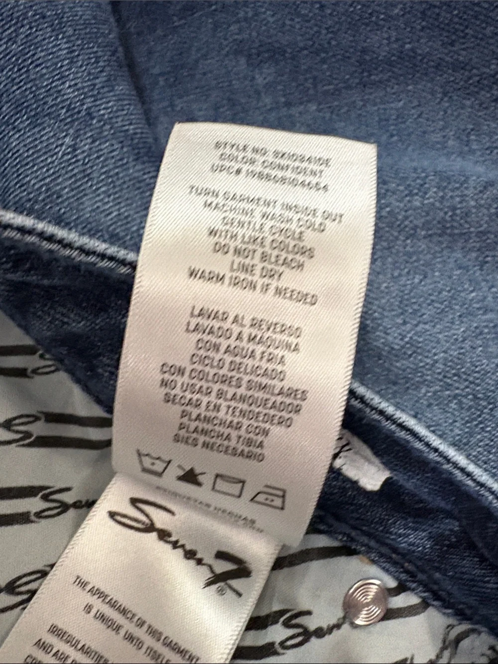 Seven7 Women's Straight Leg Jeans in Dark Blue Denim